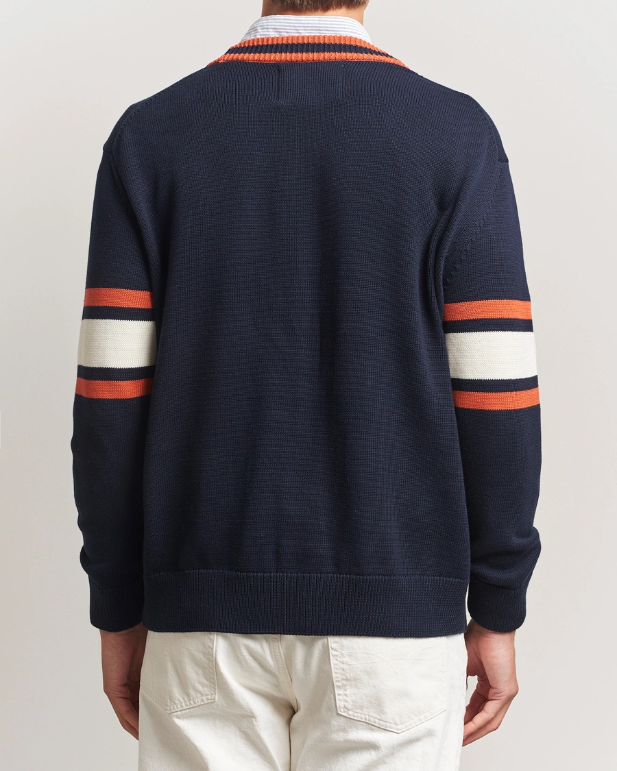 Herre | Gensere | GANT | G-Badge Knitted Cardigan Evening Blue