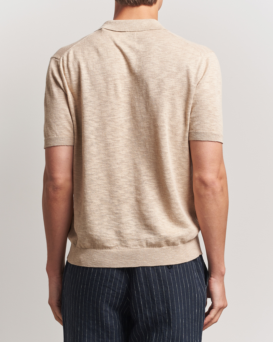 Herre | Pikéer | GANT | Linen/Cotton Open Collar Polo Dry Sand