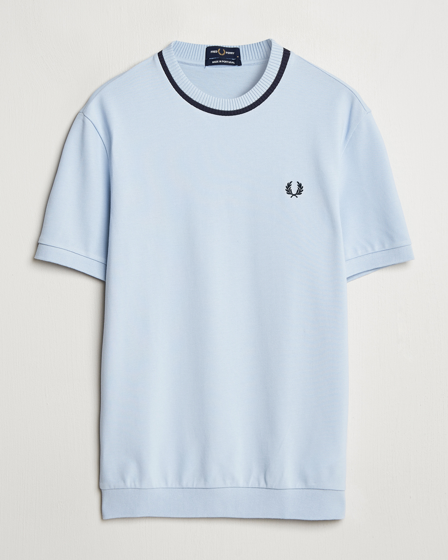 Herre | T-Shirts | Fred Perry | Pique Crew Neck T-Shirt Light Smoke