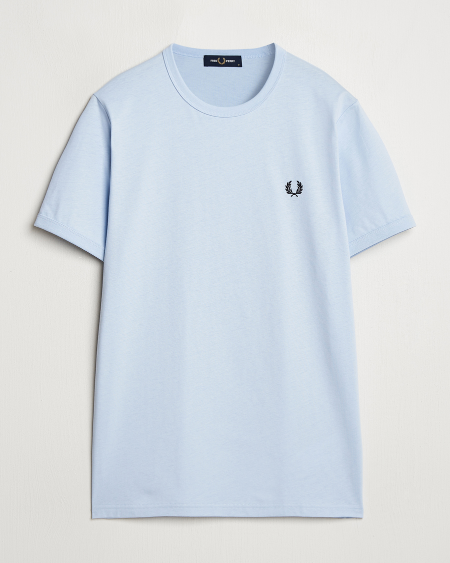 Herre | T-Shirts | Fred Perry | Ringer T-Shirt Light Smoke