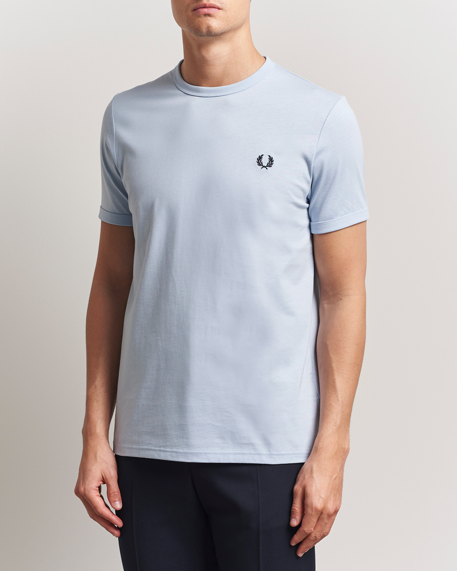 Herre | T-Shirts | Fred Perry | Ringer T-Shirt Light Smoke