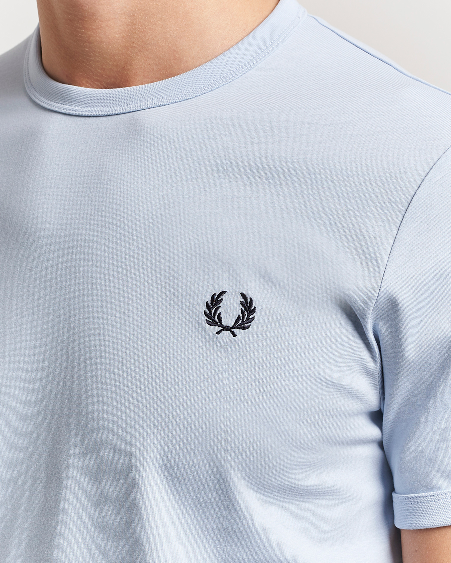 Herre | T-Shirts | Fred Perry | Ringer T-Shirt Light Smoke