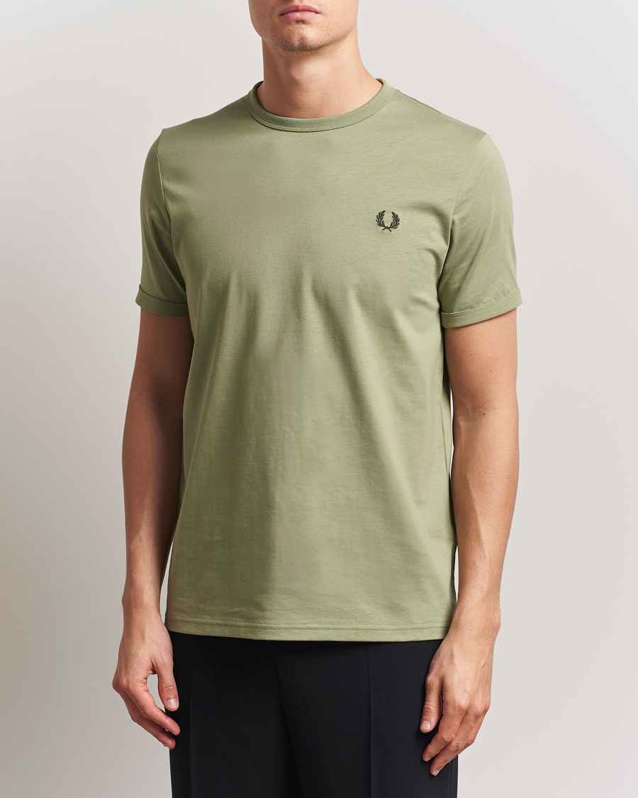 Herre | T-Shirts | Fred Perry | Ringer T-Shirt Olive Mint