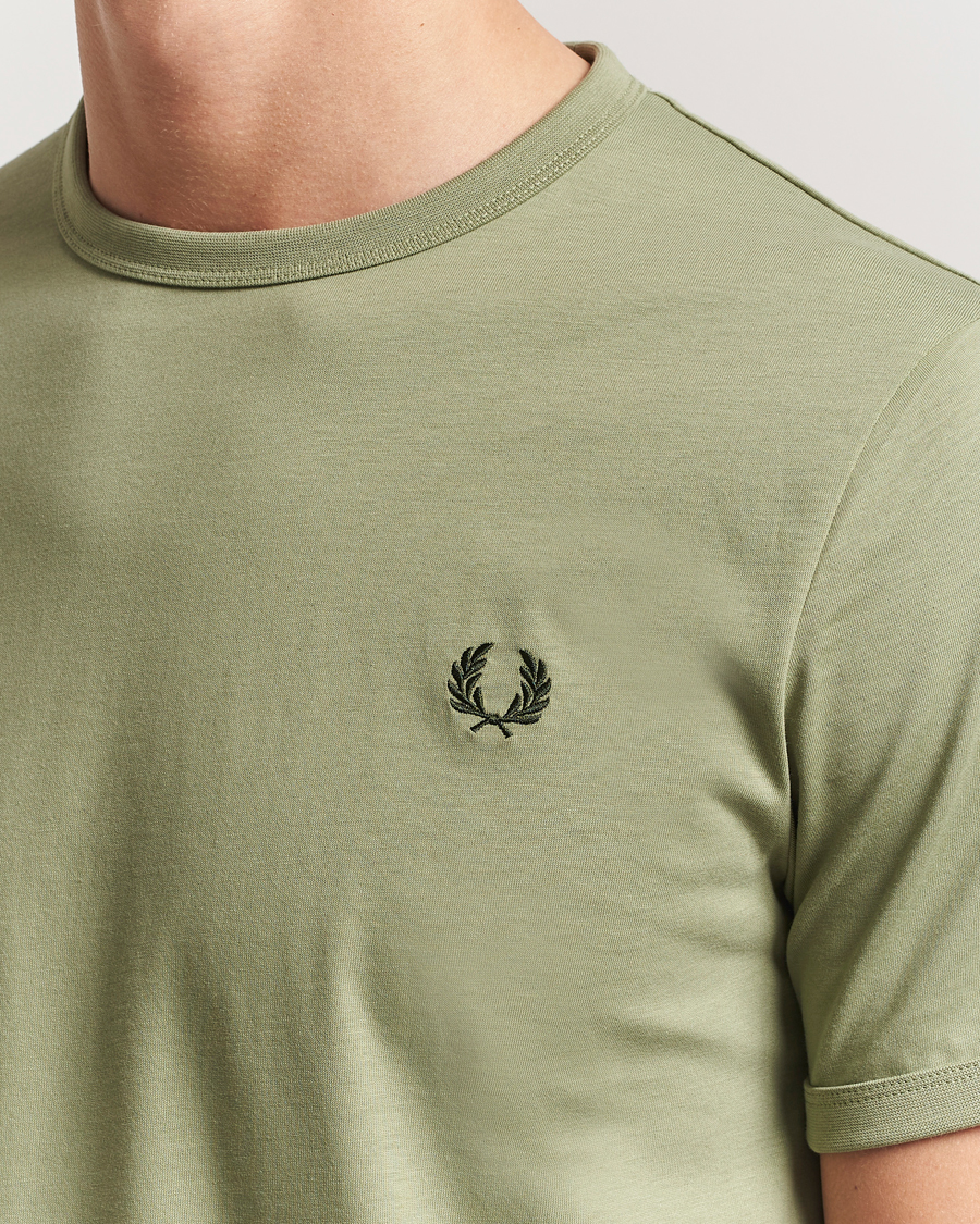 Herre | T-Shirts | Fred Perry | Ringer T-Shirt Olive Mint