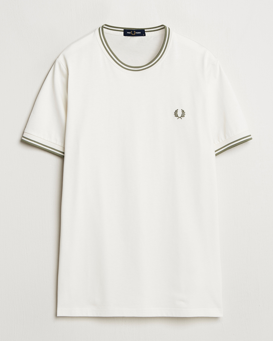 Herre | T-Shirts | Fred Perry | Twin Tipped T-Shirt Light Ecru