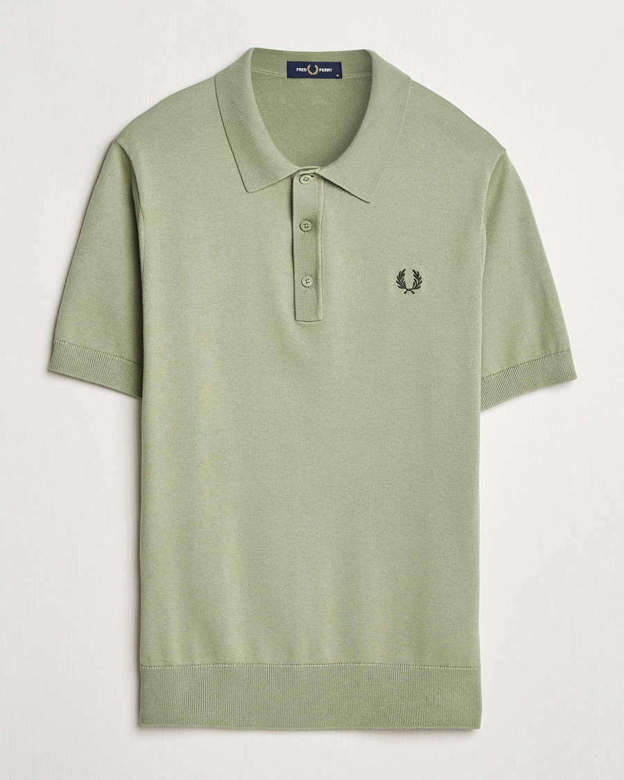Herre | Pikéer | Fred Perry | Cotton Knitted Polo Olive Mint
