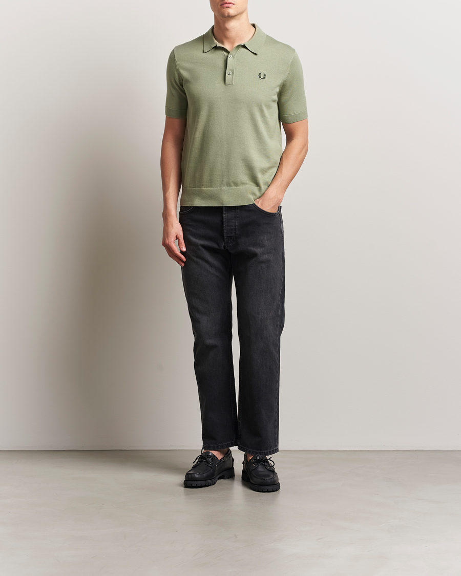 Herre | Pikéer | Fred Perry | Cotton Knitted Polo Olive Mint