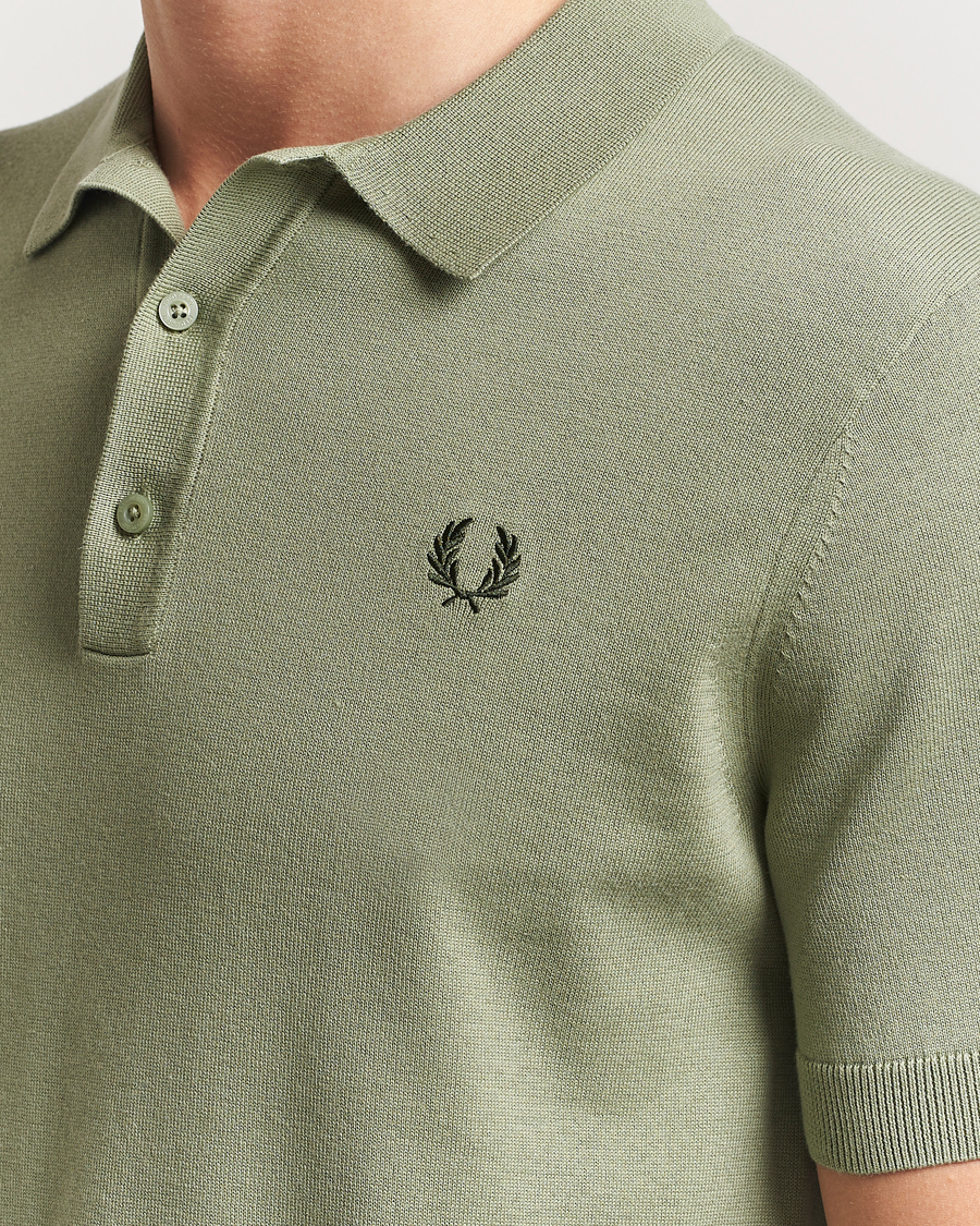 Herre | Pikéer | Fred Perry | Cotton Knitted Polo Olive Mint