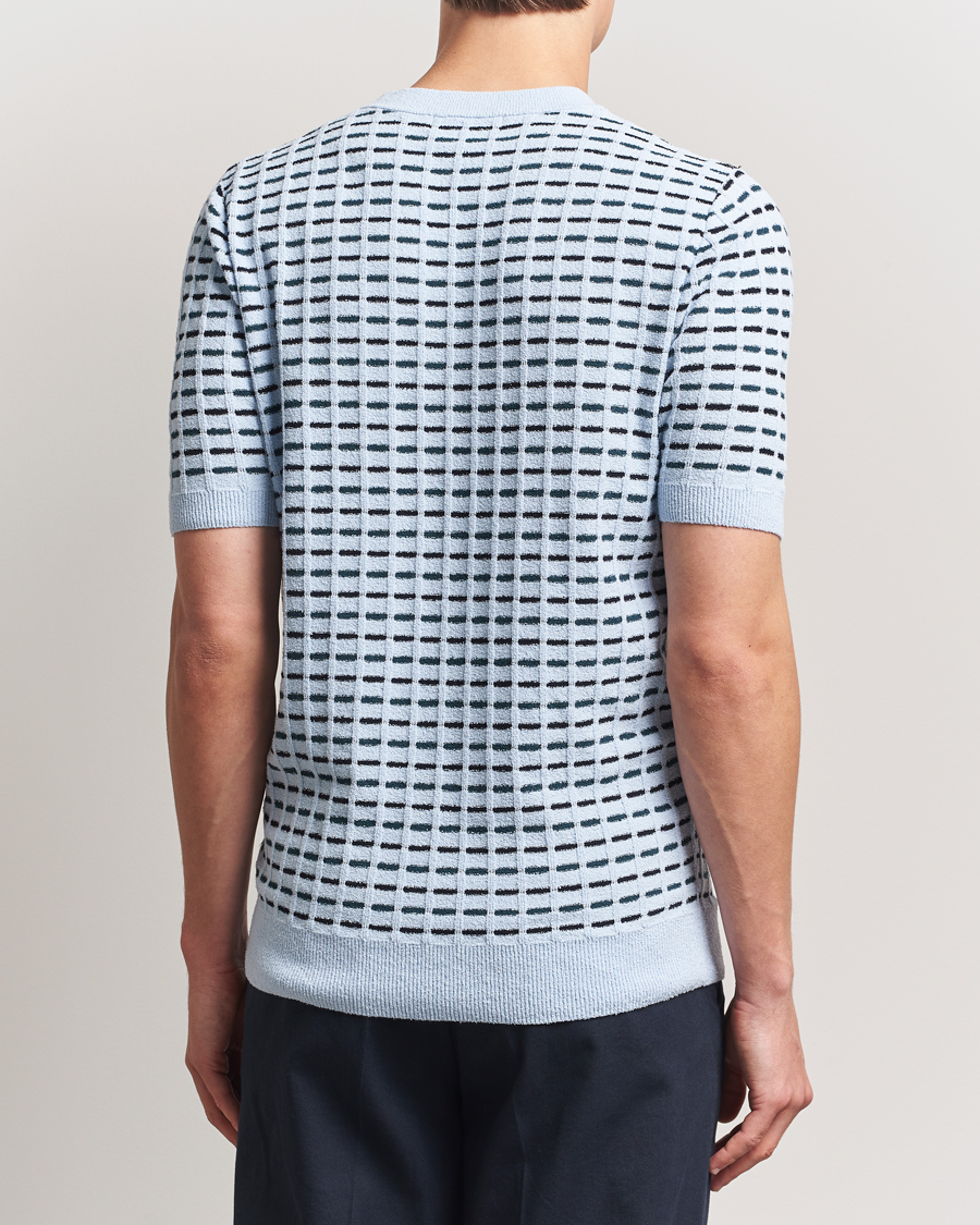 Herre | T-Shirts | Fred Perry | Bouclé Ribbed Knitted T-Shirt Light Smoke