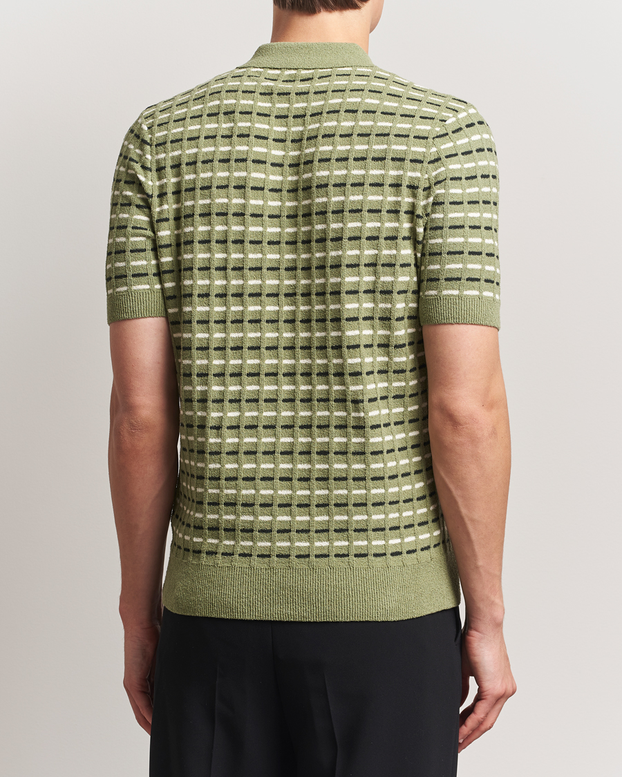 Herre | Pikéer | Fred Perry | Bouclé Ribbed Knitted Polo Olive Mint