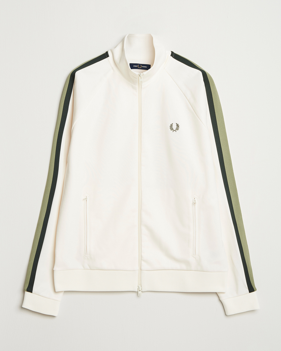 Herre | Gensere | Fred Perry | Two Colored Taped Track Jacket Light Ecru