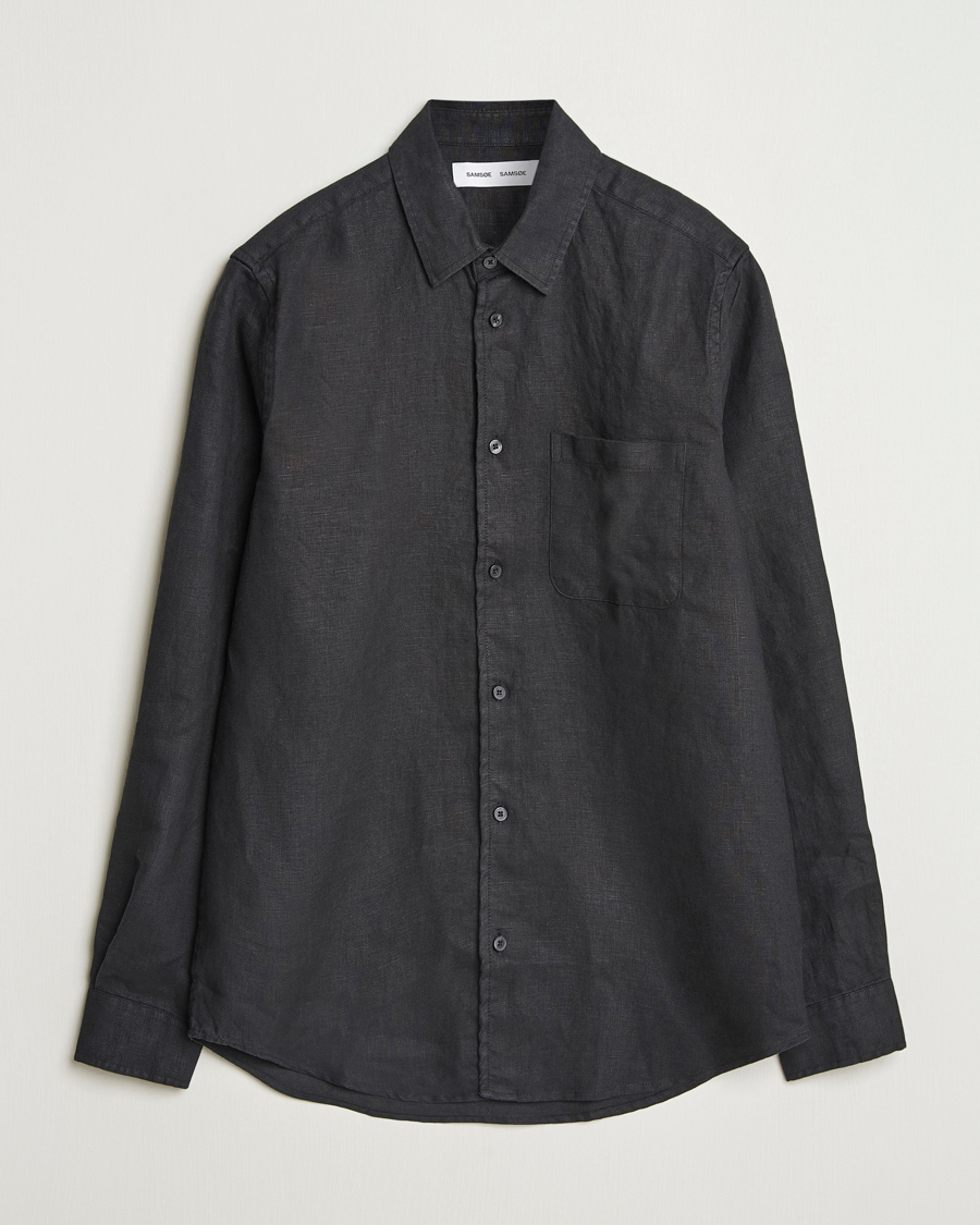 Herre | Skjorter | Samsøe Samsøe | Liam Linen Shirt Black