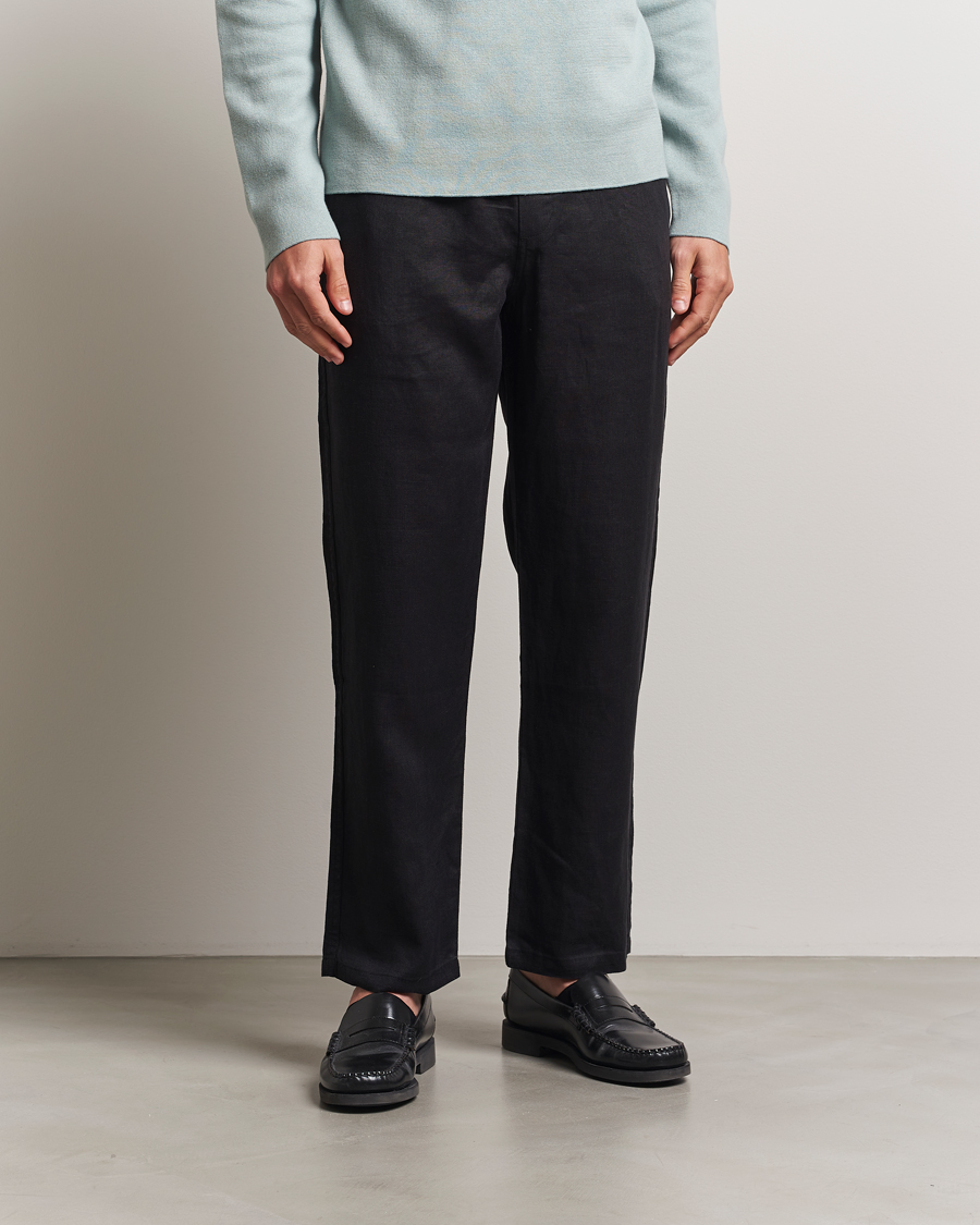 Herre | Bukser | Samsøe Samsøe | Jabari Linen Drawstring Trousers Black