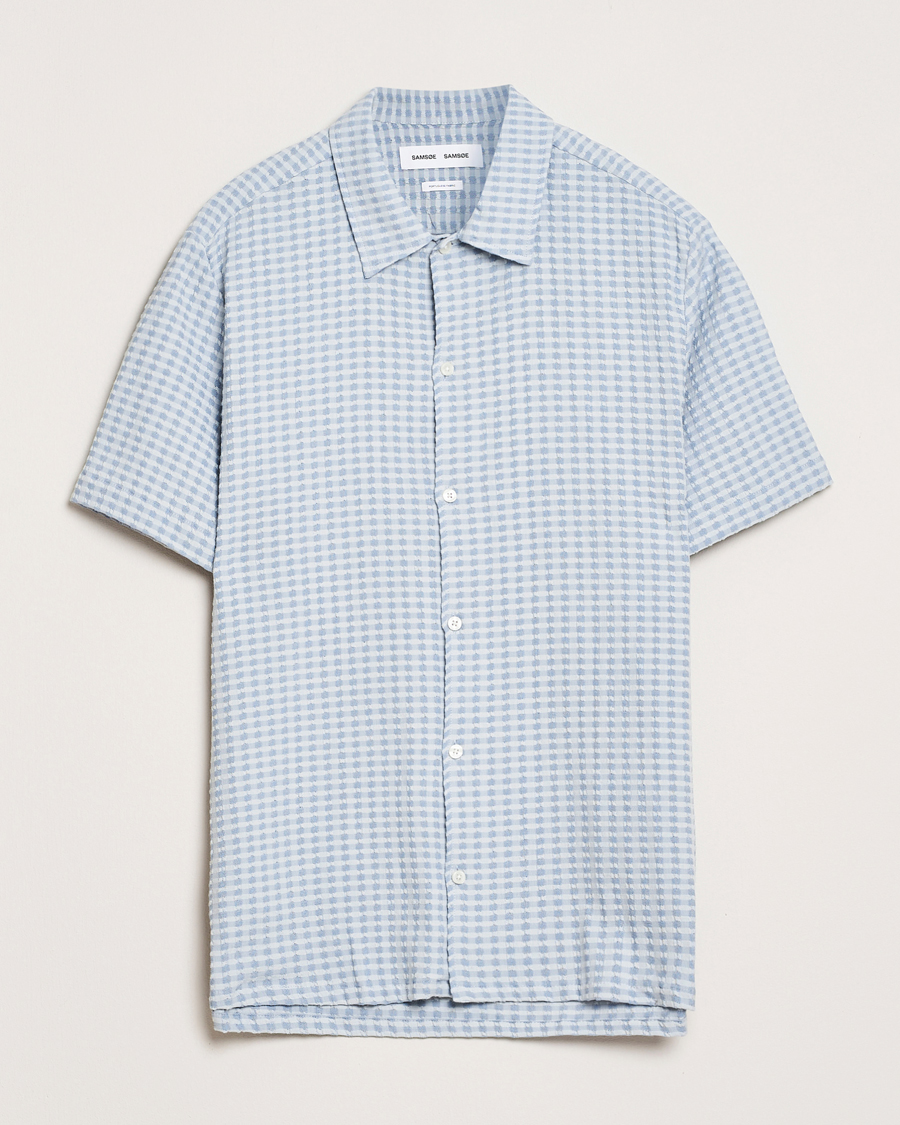 Herre | Skjorter | Samsøe Samsøe | Avan Structured Short Sleeve Shirt Gray Dawn