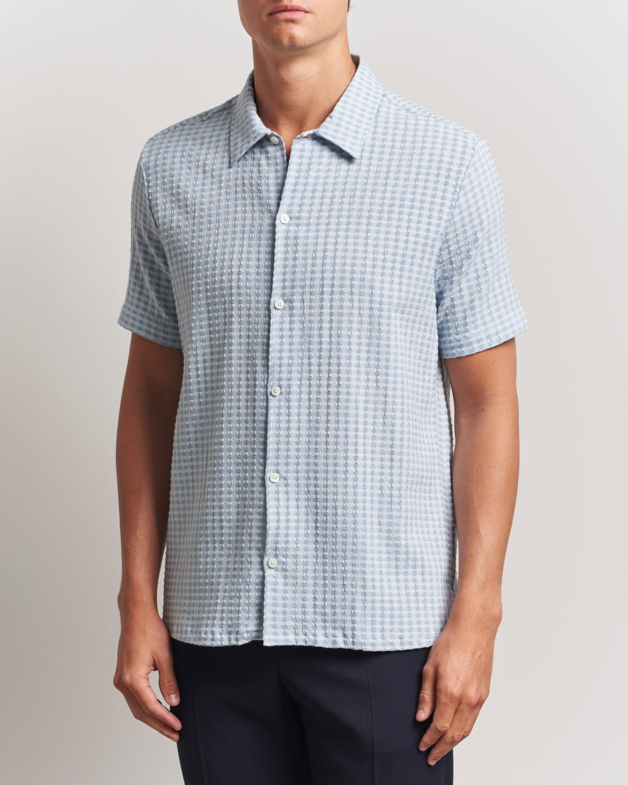 Herre | Skjorter | Samsøe Samsøe | Avan Structured Short Sleeve Shirt Gray Dawn