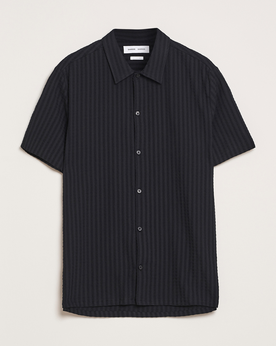 Herre | Skjorter | Samsøe Samsøe | Avan Structured Short Sleeve Shirt Black