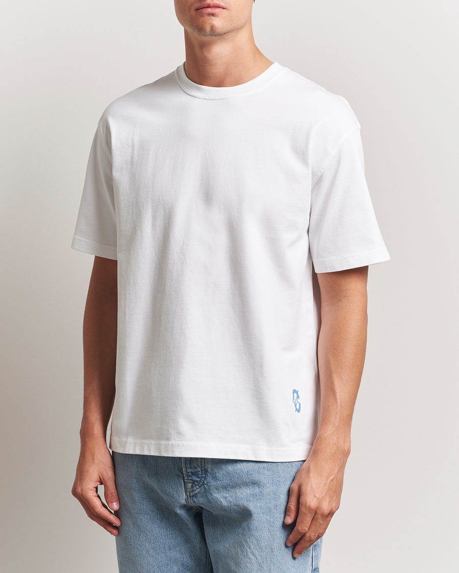 Herre | T-Shirts | Samsøe Samsøe | Printed Swirl Crew Neck T-Shirt White