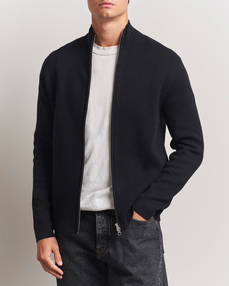 Herre | Gensere | Samsøe Samsøe | Niklas Full Zip Sweater Black