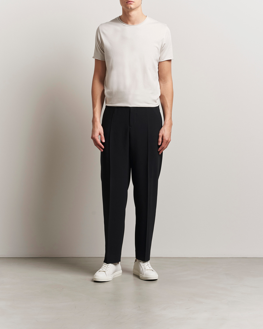 Herre | T-Shirts | Filippa K | Roll Neck Crew Neck T-Shirt Chalk Grey
