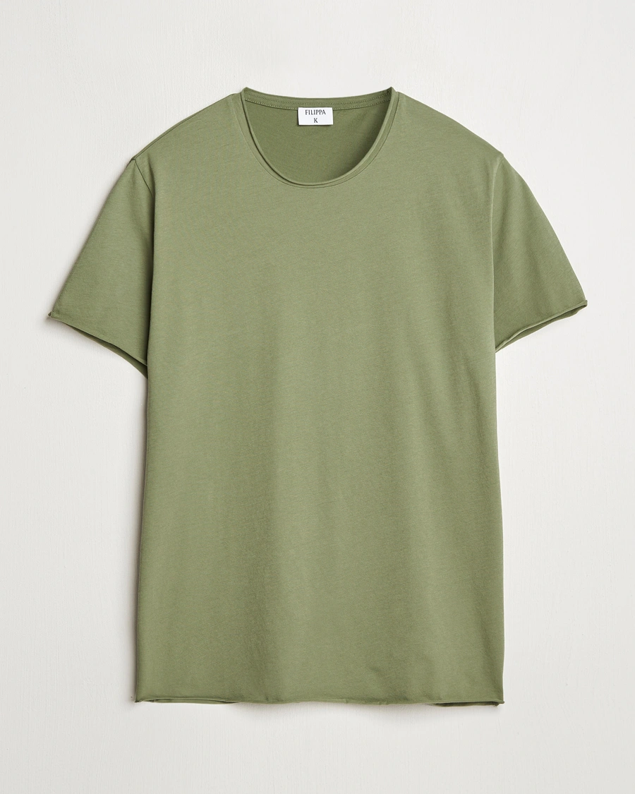 Herre | T-Shirts | Filippa K | Roll Neck Crew Neck T-Shirt Faded Green