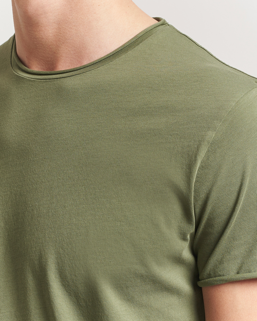 Herre | T-Shirts | Filippa K | Roll Neck Crew Neck T-Shirt Faded Green