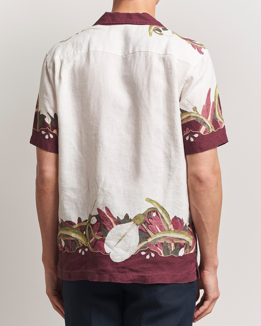 Herre | Skjorter | Orlebar Brown | Maitan Orchis Short Sleeve Linen Shirt Damson