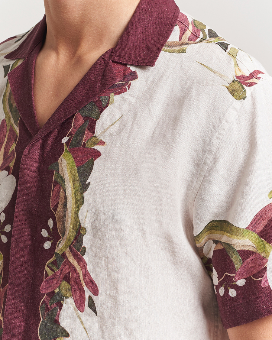 Herre | Skjorter | Orlebar Brown | Maitan Orchis Short Sleeve Linen Shirt Damson