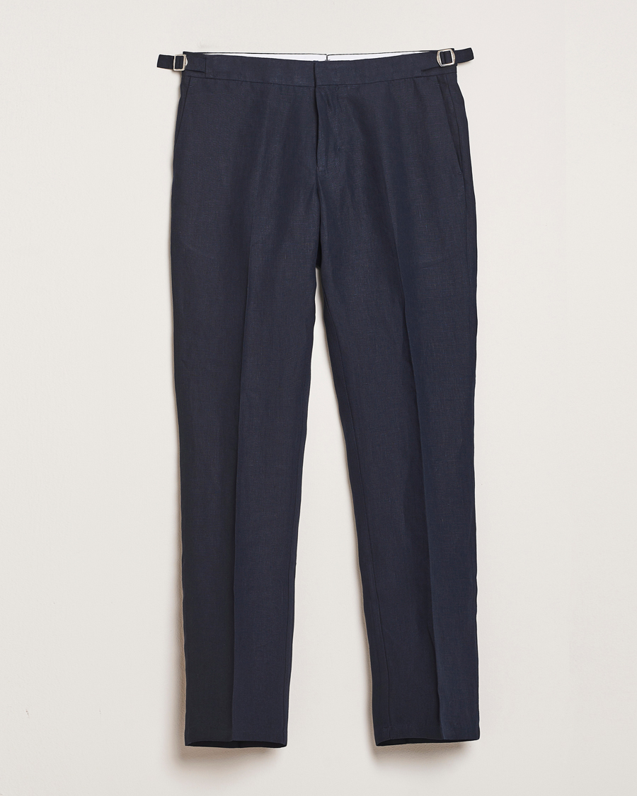 Herre | Bukser | Orlebar Brown | Griffon Italian Linen Trousers Night Iris