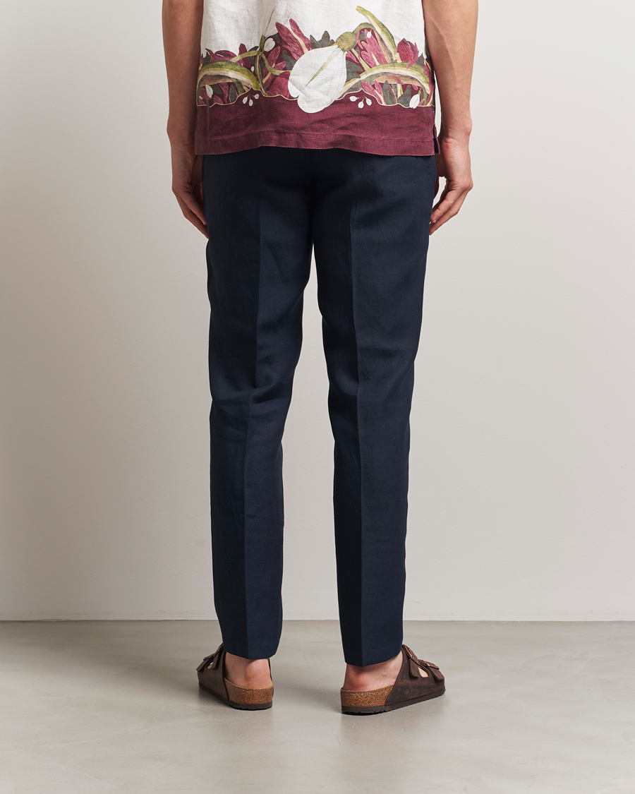 Herre | Bukser | Orlebar Brown | Griffon Italian Linen Trousers Night Iris