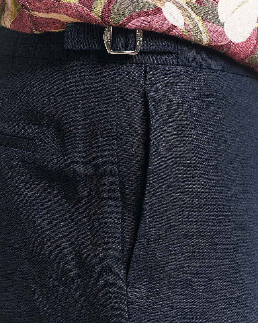 Herre | Bukser | Orlebar Brown | Griffon Italian Linen Trousers Night Iris