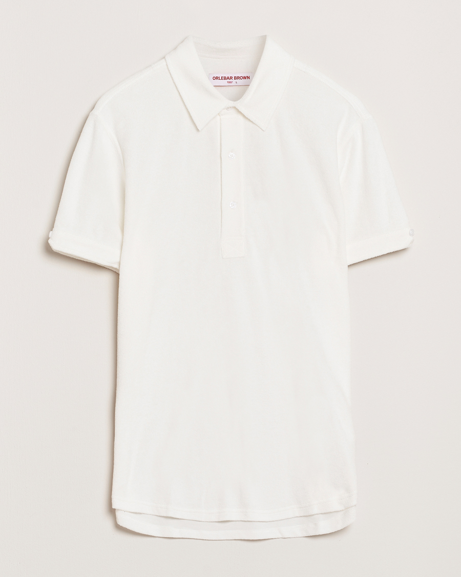 Herre | Pikéer | Orlebar Brown | Sebastian Tailored Towelling Polo White