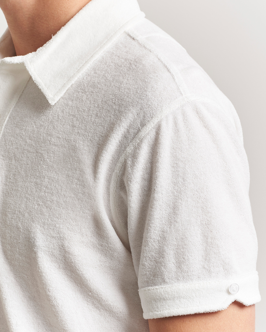 Herre | Pikéer | Orlebar Brown | Sebastian Tailored Towelling Polo White