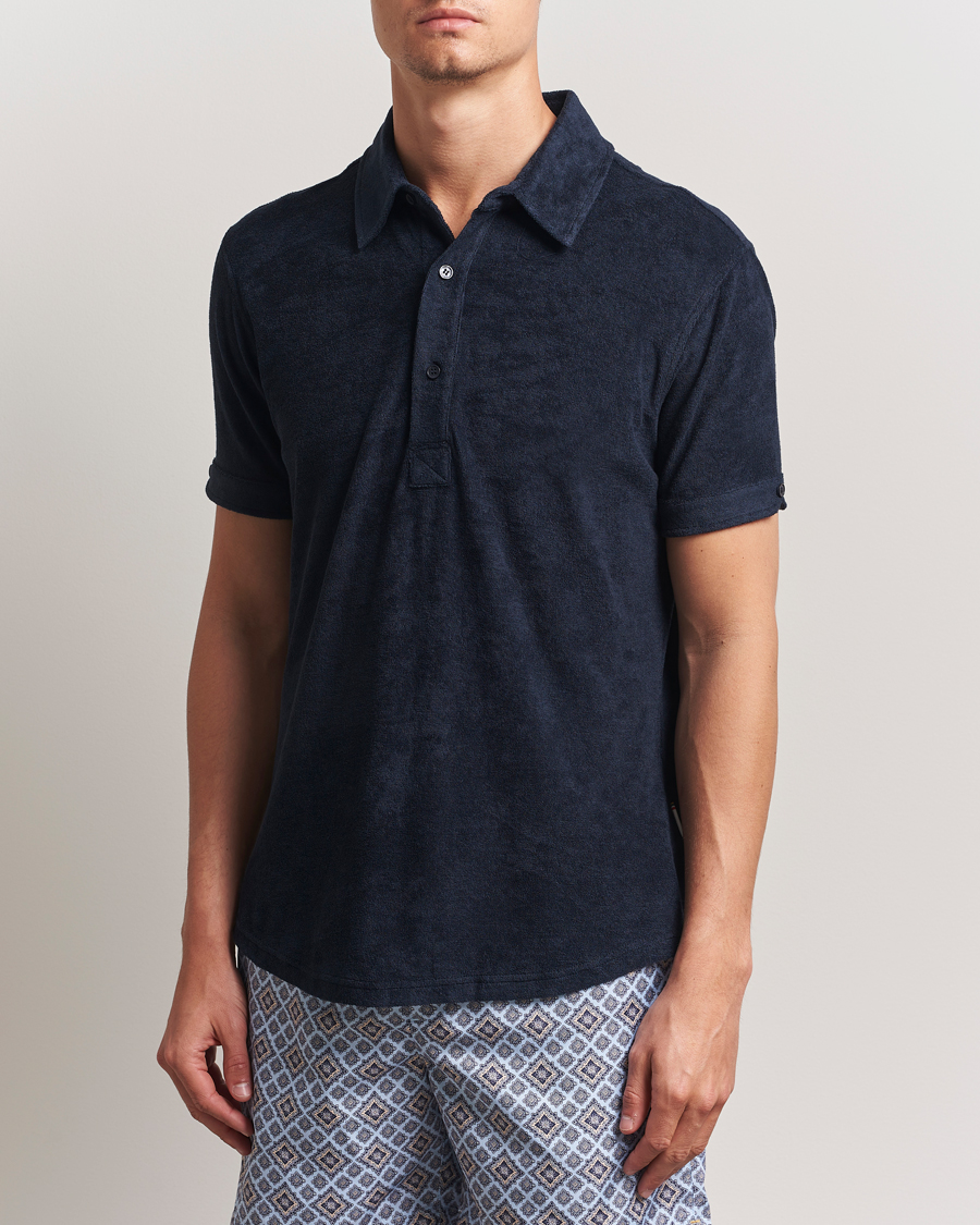 Herre | Pikéer | Orlebar Brown | Sebastian Tailored Towelling Polo Night Iris