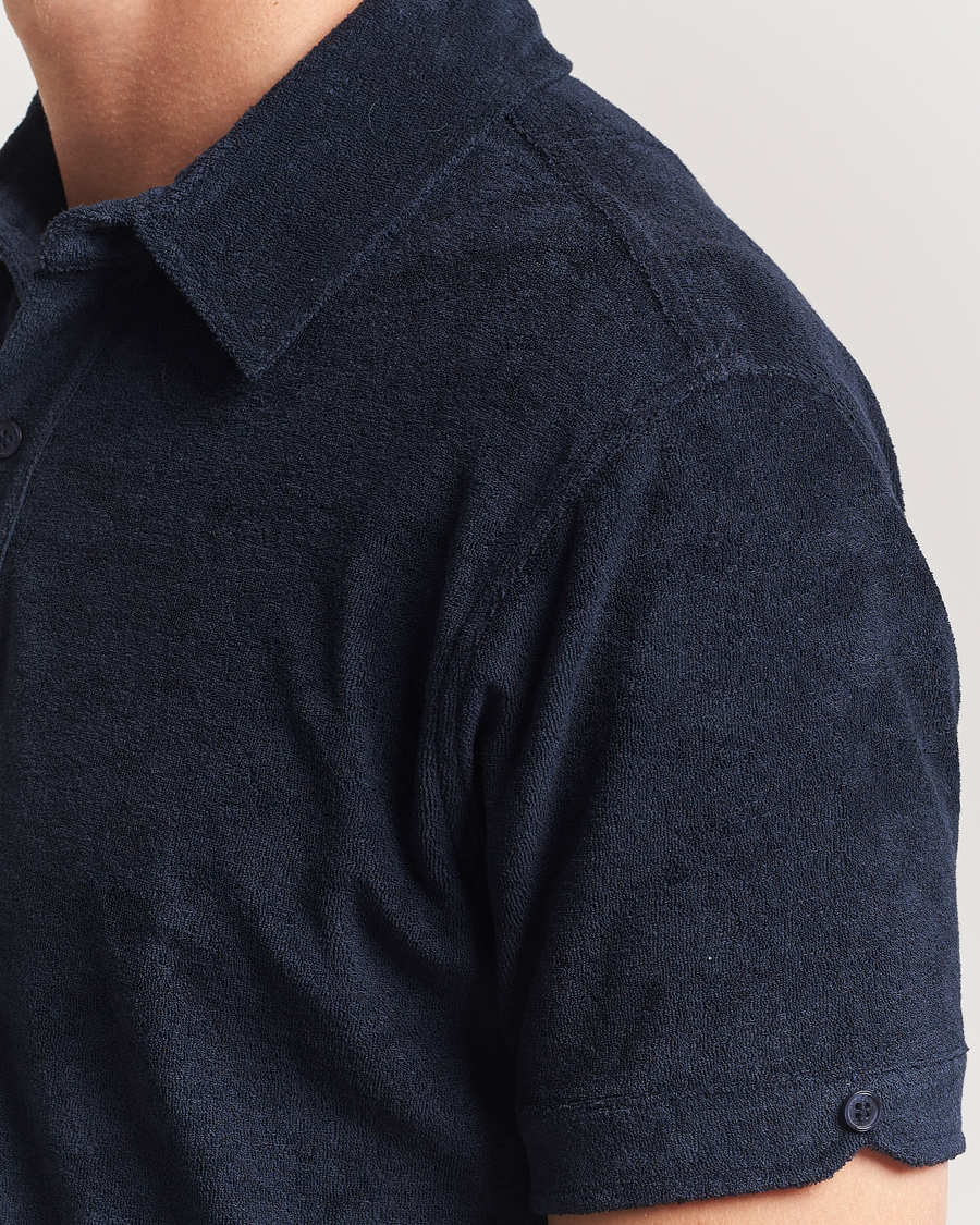 Herre | Pikéer | Orlebar Brown | Sebastian Tailored Towelling Polo Night Iris