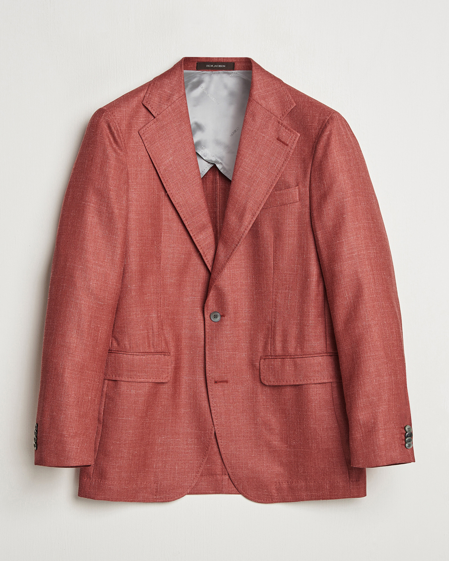 Herre | Dressjakker | Oscar Jacobson | Fellow EVO Wool/Silk/Linen Blazer Red