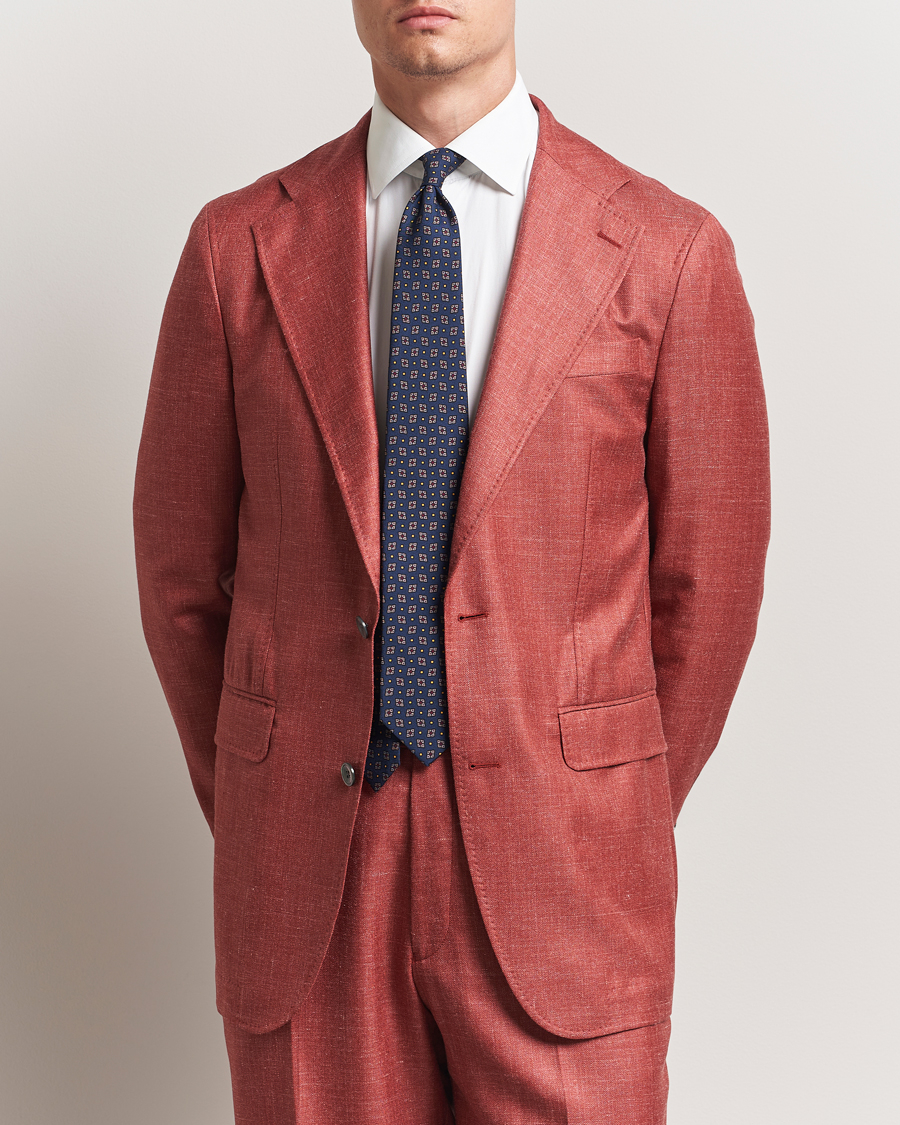 Herre | Dressjakker | Oscar Jacobson | Fellow EVO Wool/Silk/Linen Blazer Red