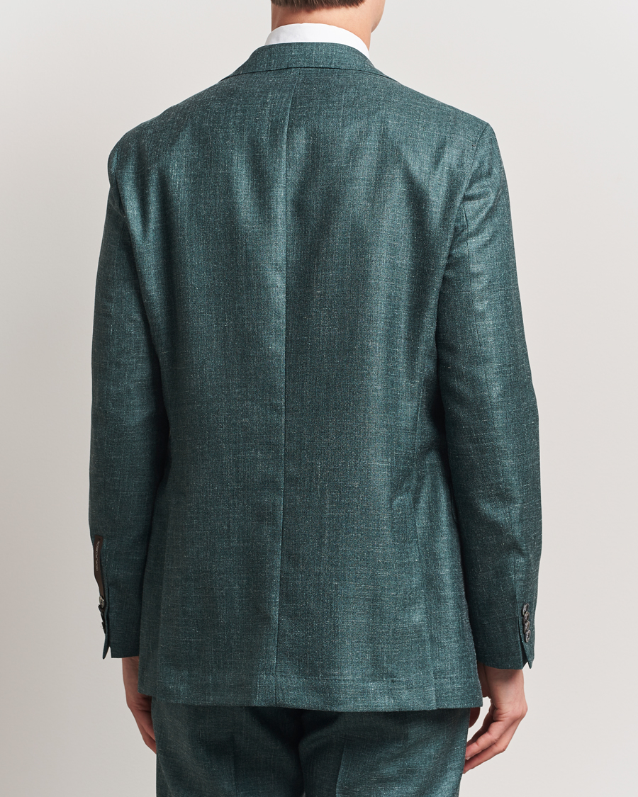 Herre | Dressjakker | Oscar Jacobson | Fellow EVO Wool/Silk/Linen Blazer Green