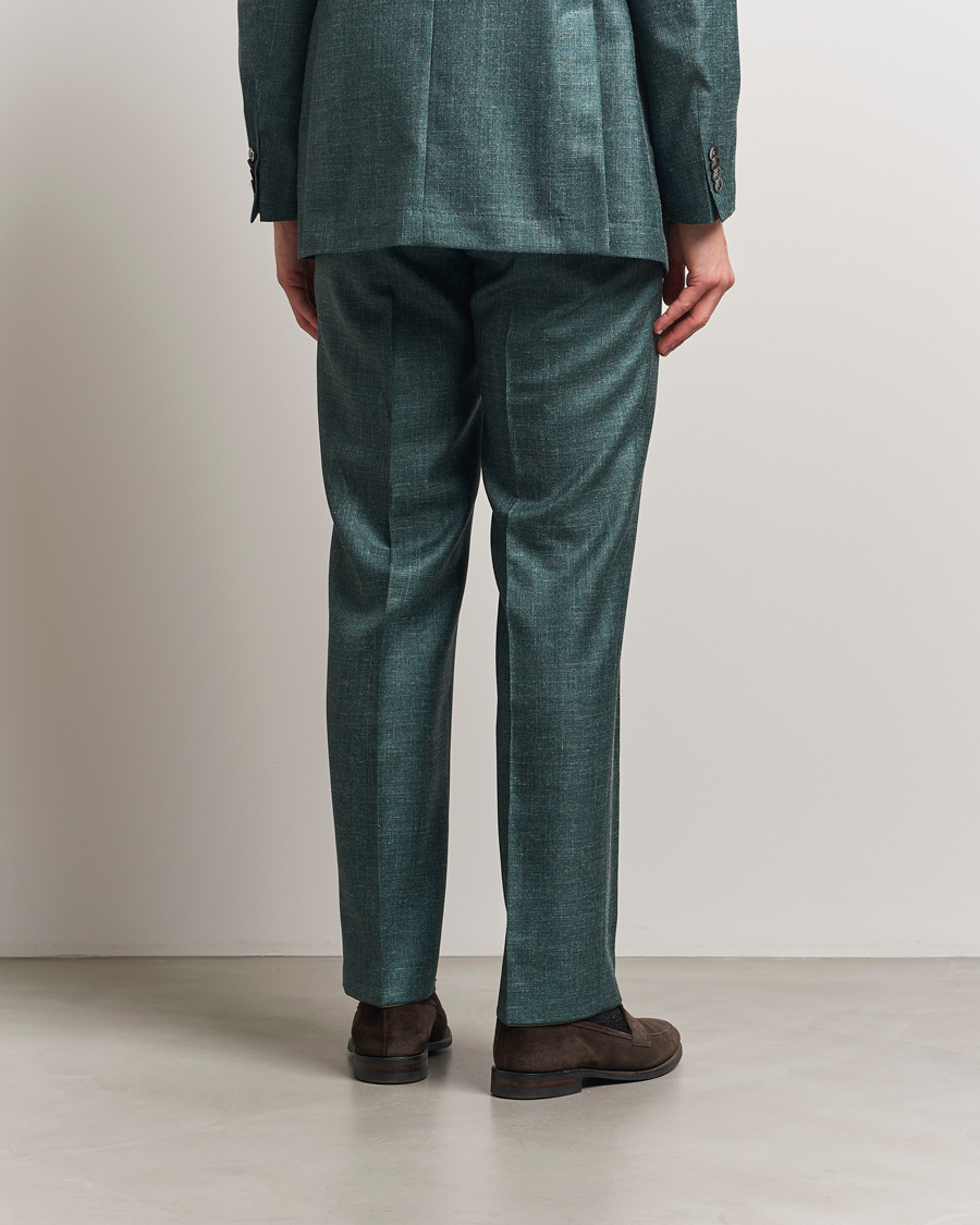 Herre | Bukser | Oscar Jacobson | Del S Wool/Silk/Linen Trousers Green
