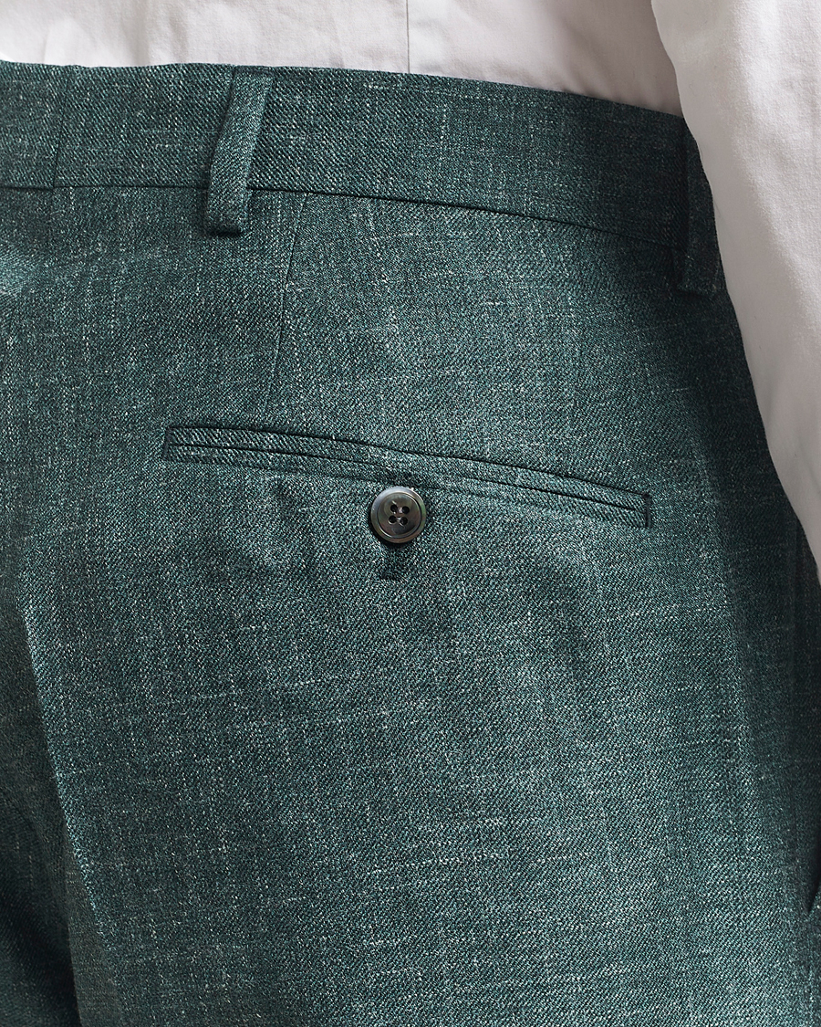 Herre | Bukser | Oscar Jacobson | Del S Wool/Silk/Linen Trousers Green