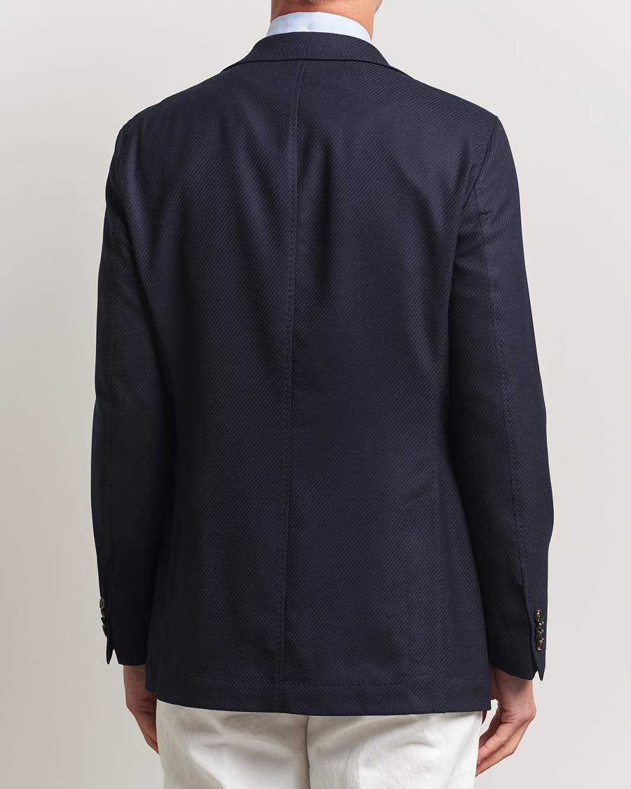 Herre | Dressjakker | Oscar Jacobson | Fellow EVO Structured Loro Piana Wool Blazer Navy