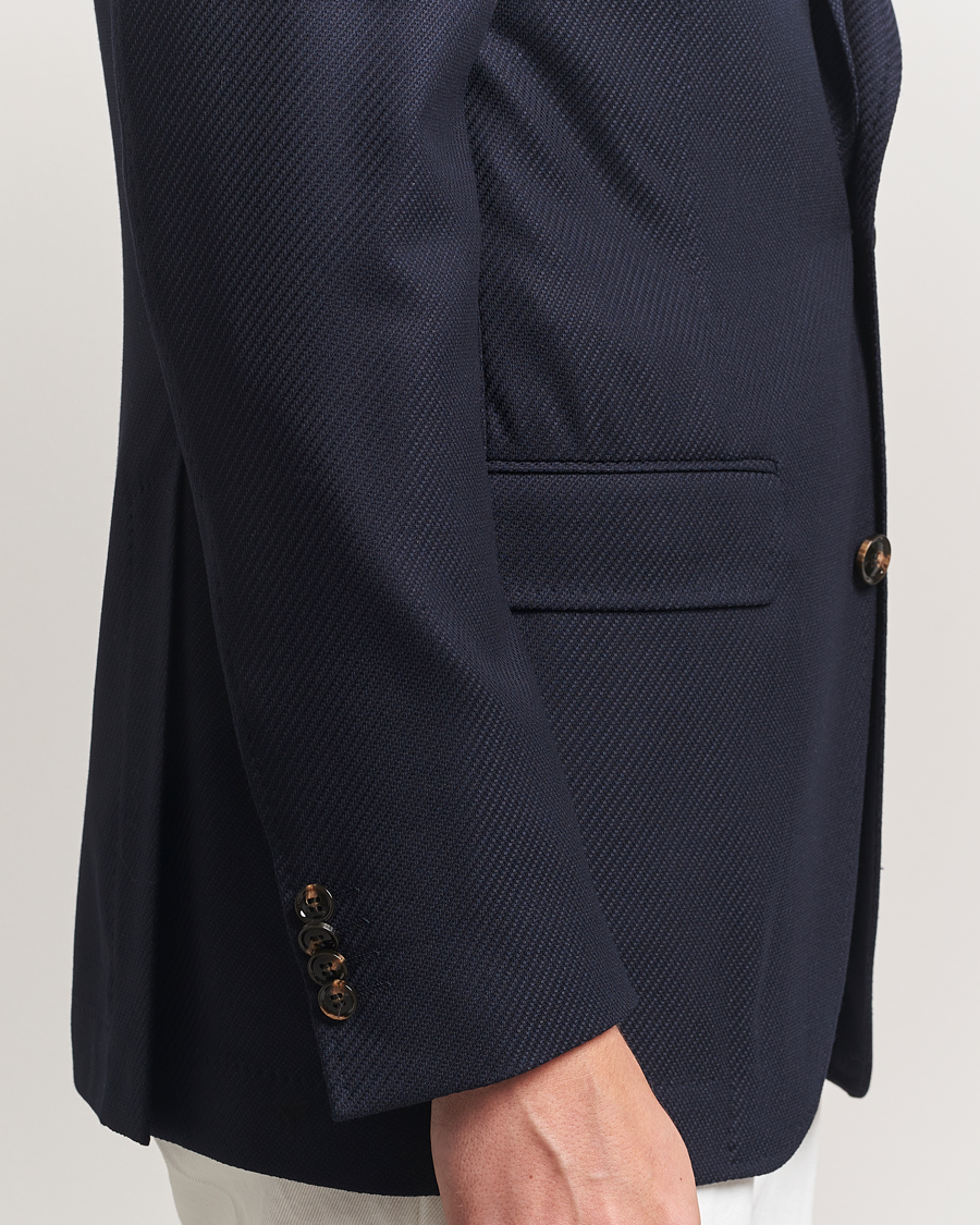 Herre | Dressjakker | Oscar Jacobson | Fellow EVO Structured Loro Piana Wool Blazer Navy