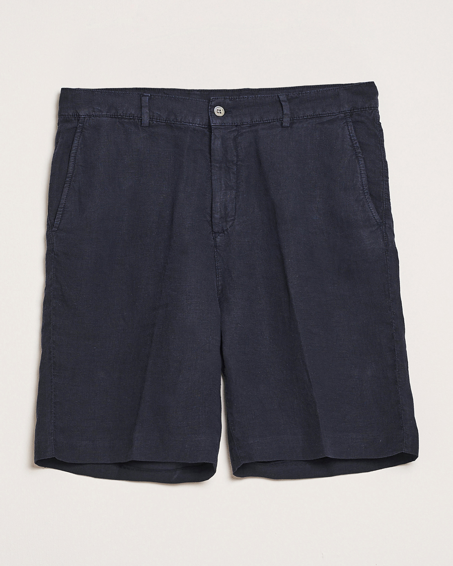 Herre | Shorts | Oscar Jacobson | James Casual Linen Shorts Navy