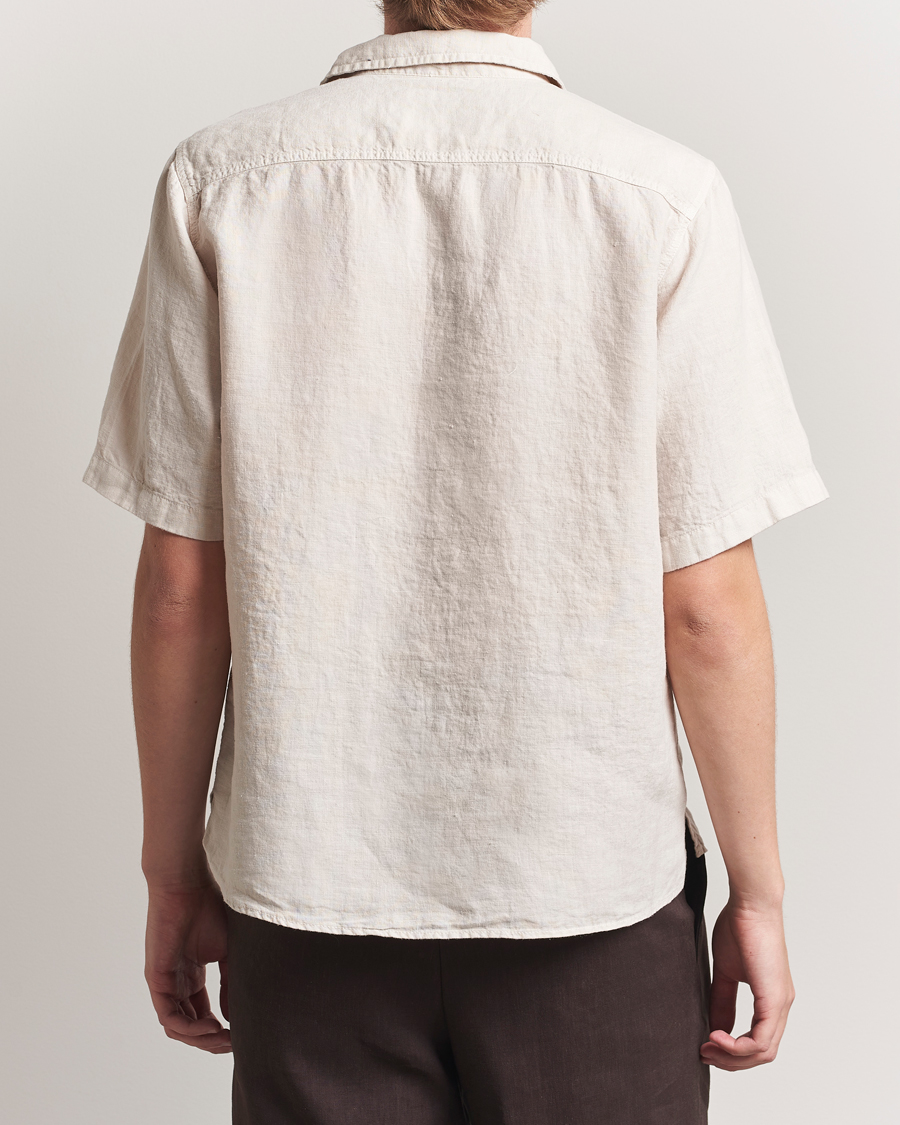 Herre | Skjorter | Oscar Jacobson | Reg Fit City Linen Shirt Cream