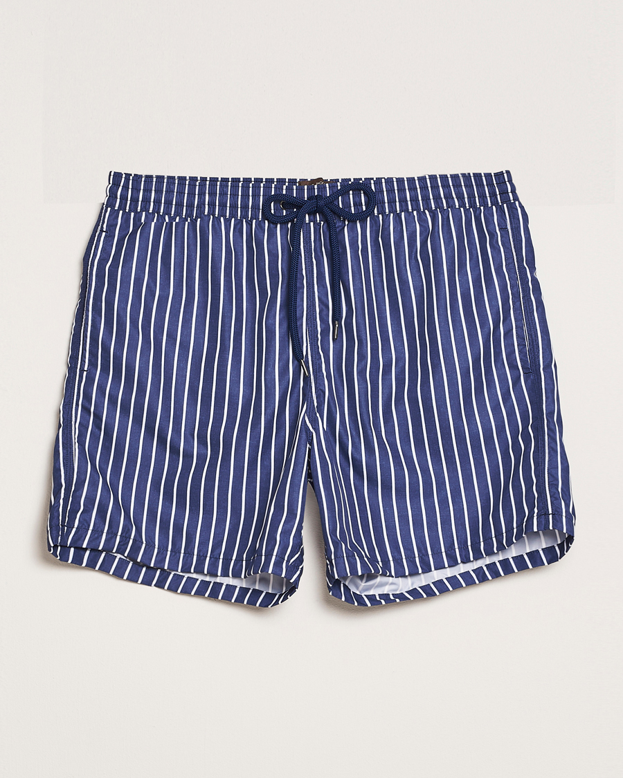 Herre | Badeshorts | Oscar Jacobson | Striped Swimshorts Navy