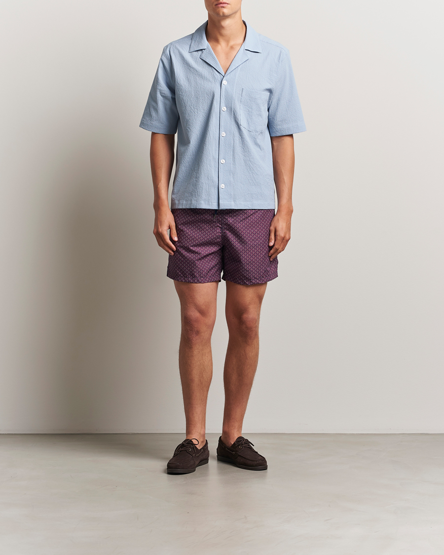 Herre | Badeshorts | Oscar Jacobson | Printed Swimshorts Red/Navy
