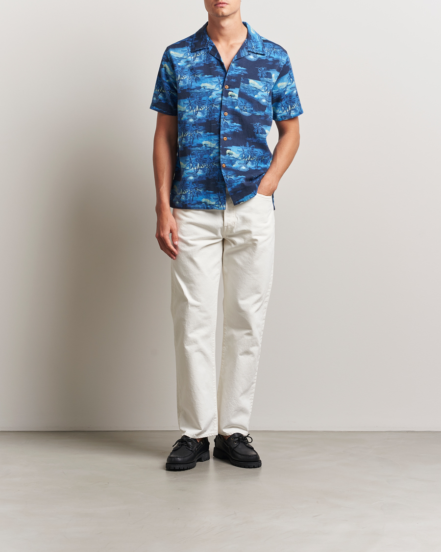 Herre | Skjorter | Nudie Jeans | Arvid Pearls Hawaii Shirt Blueberry
