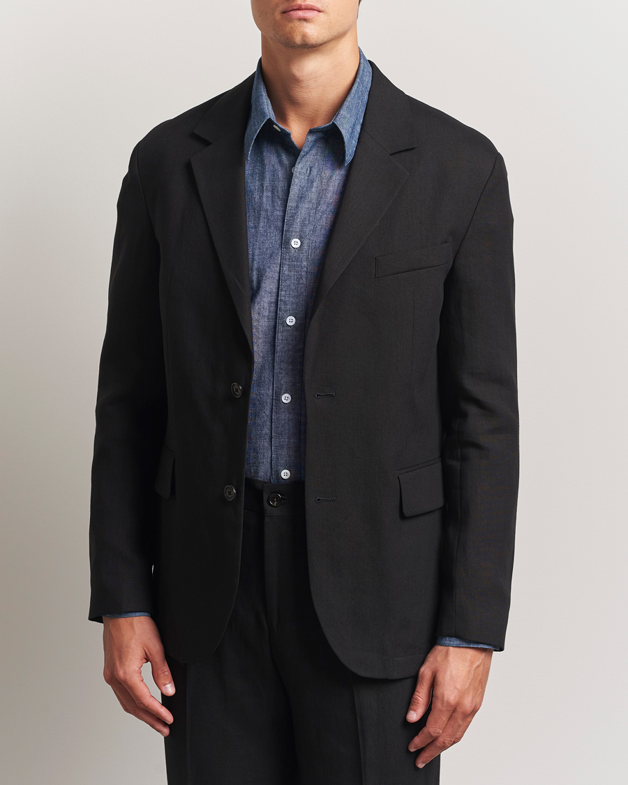 Herre | Dressjakker | J.Lindeberg | Alban Unlined Super Linen Blazer Black