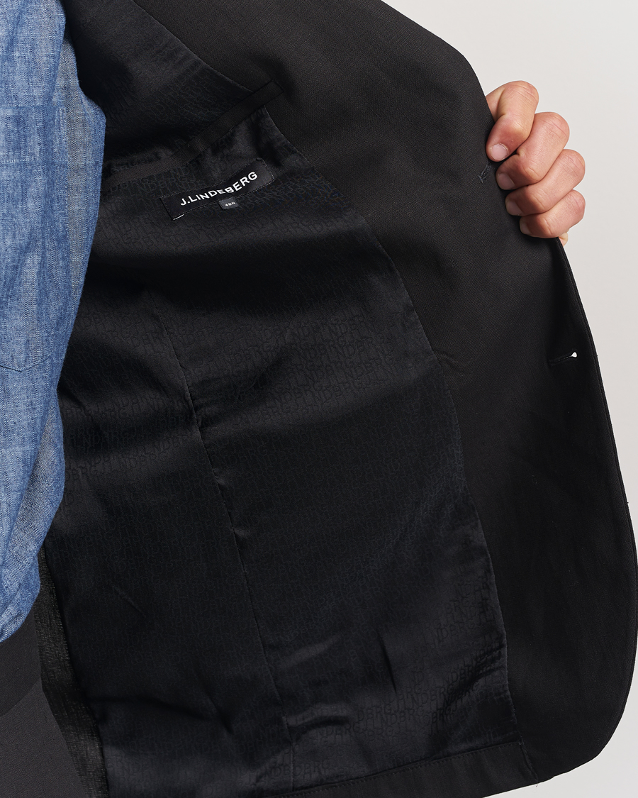 Herre | Dressjakker | J.Lindeberg | Alban Unlined Super Linen Blazer Black