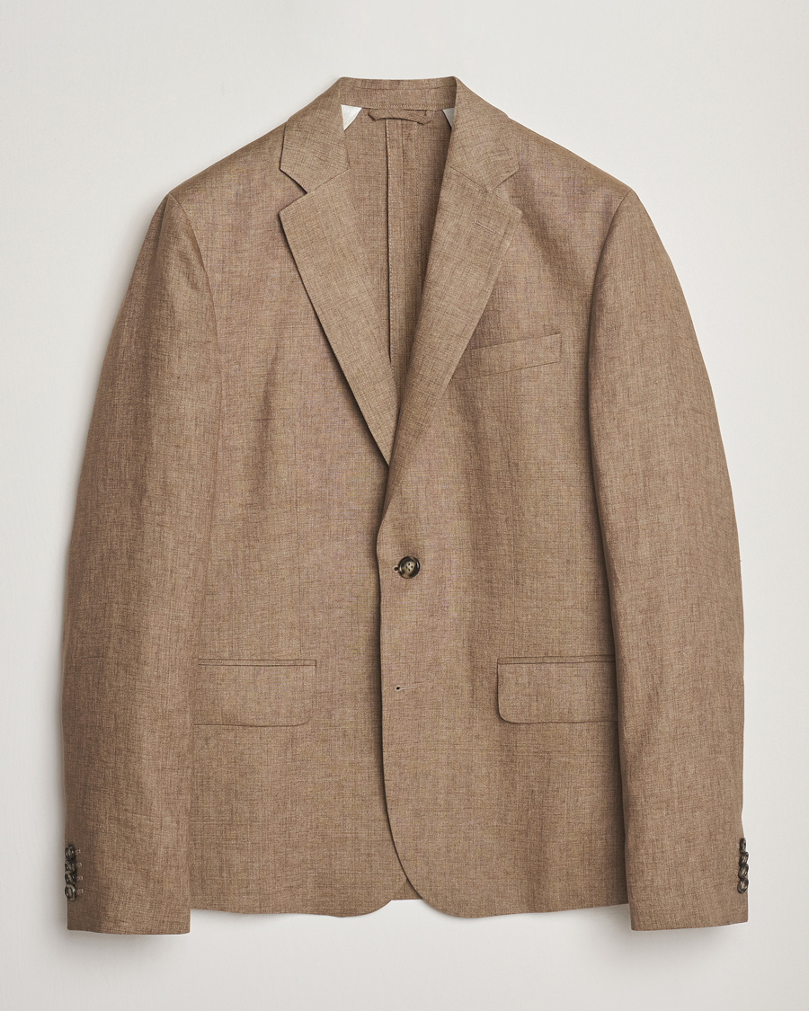Herre | Dressjakker | J.Lindeberg | Elton Unlined Super Linen Blazer Nutmeg