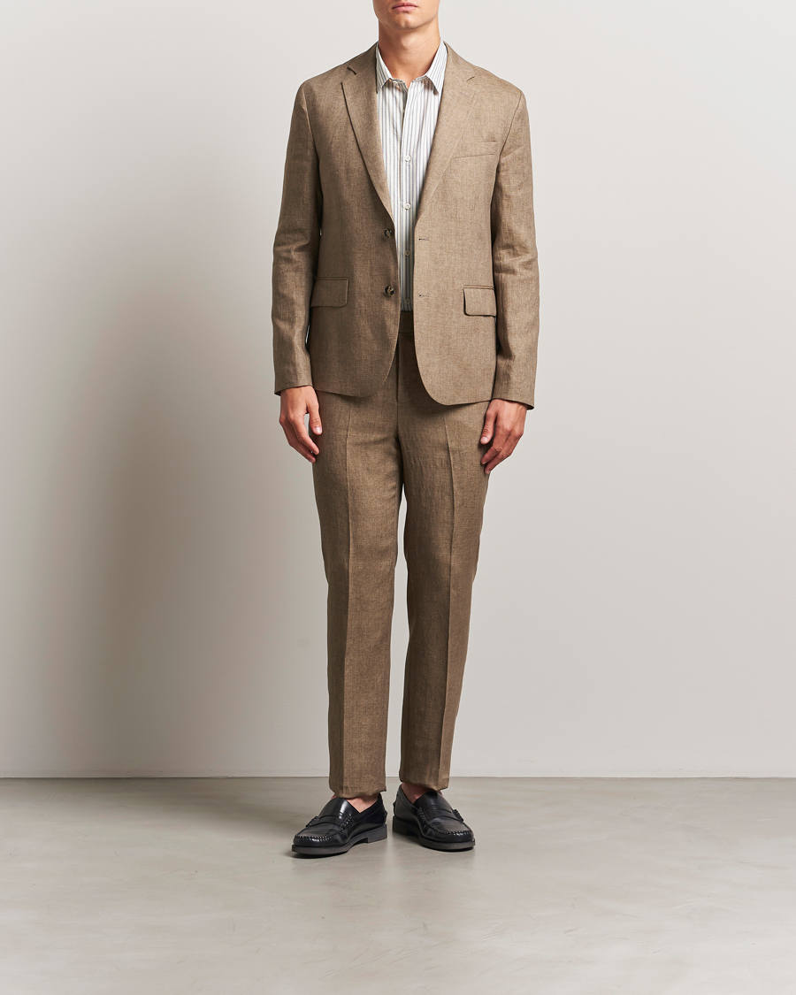 Herre | Dressjakker | J.Lindeberg | Elton Unlined Super Linen Blazer Nutmeg